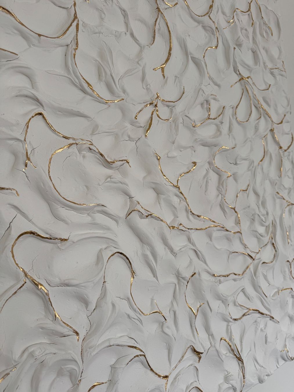 Dipinti: Gemälde 100x120 cm, weiss mit Blattgold – Nuovo e nell'imballaggio originale da Triesen venduto da atos87 3