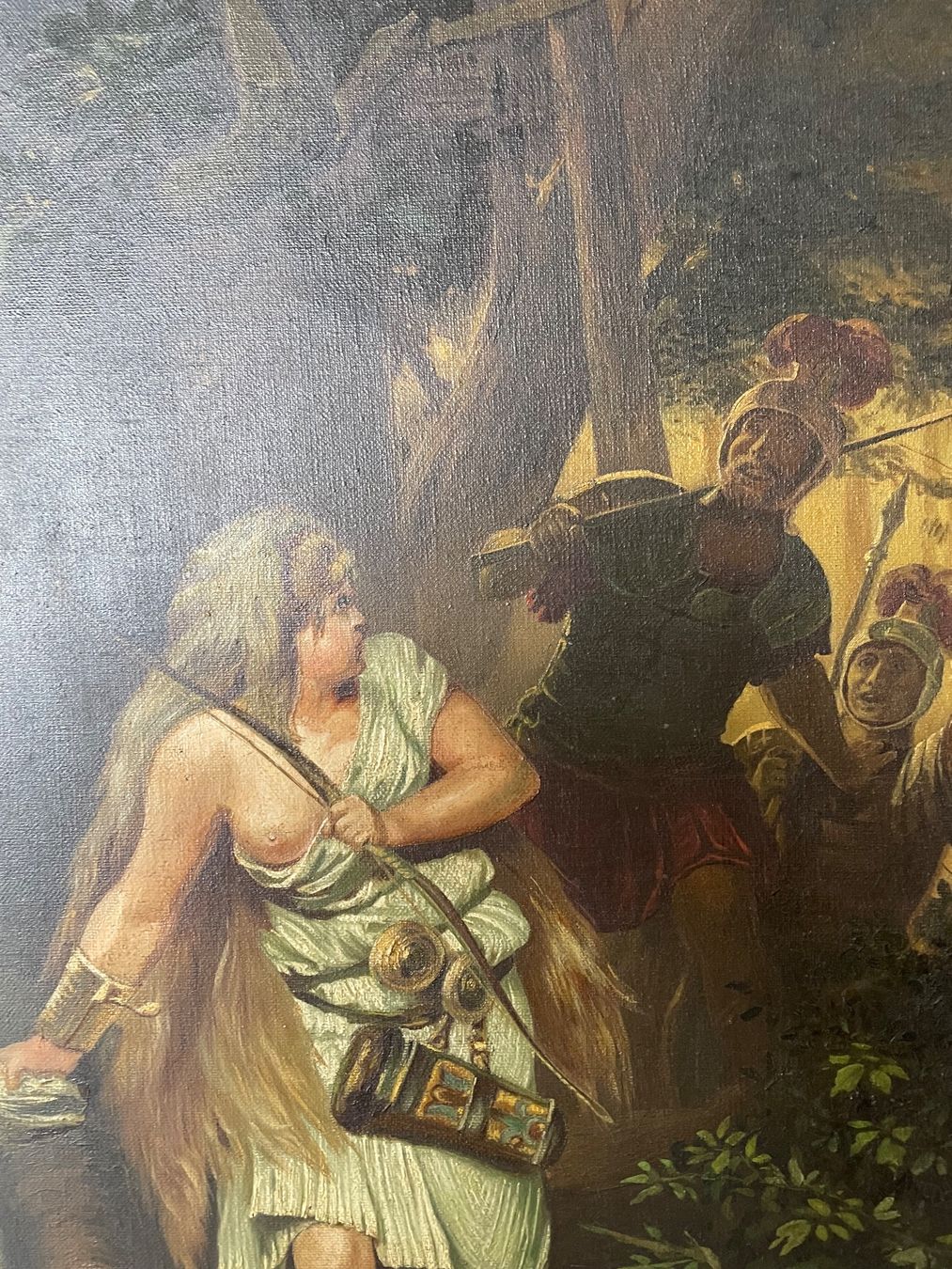 Dipinti: Jagd- Göttin Diana, Ölgemälde, monogrammiert, 1901 – Usato da Cham venduto da Chramschopf 2