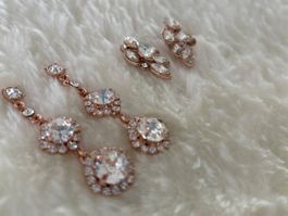 Set Ohrschmuck, rosegold, Swarovski, Nr.15