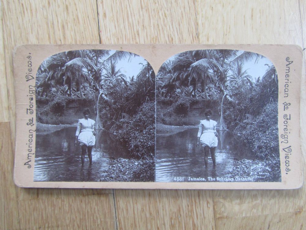 Stereoskopie Foto: Jamaica - Garnelen-Sammlerin | Kaufen auf Ricardo