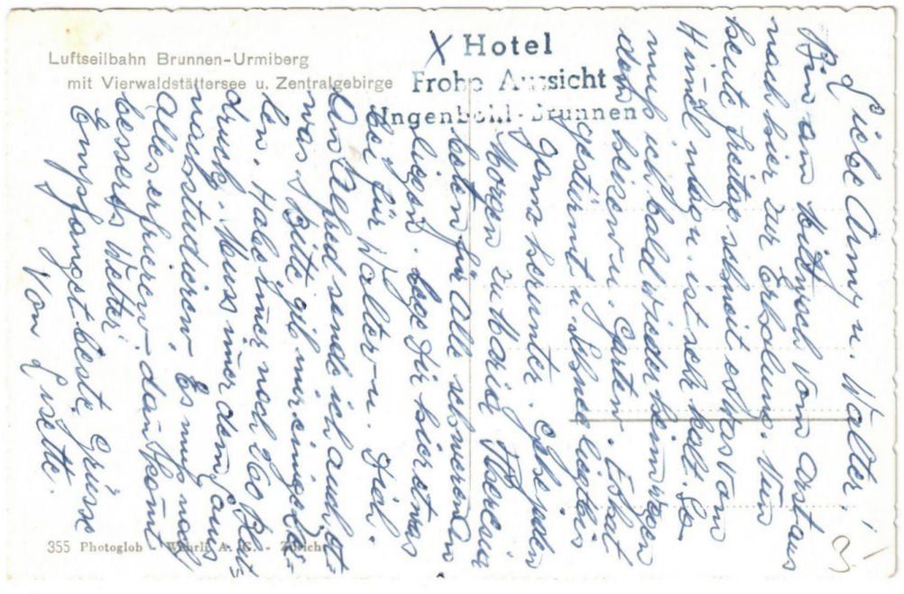 Cartoline postali: Brunnen - Luftseilbahn Urmiberg – Usato da Binningen venduto da Mountainrider 1