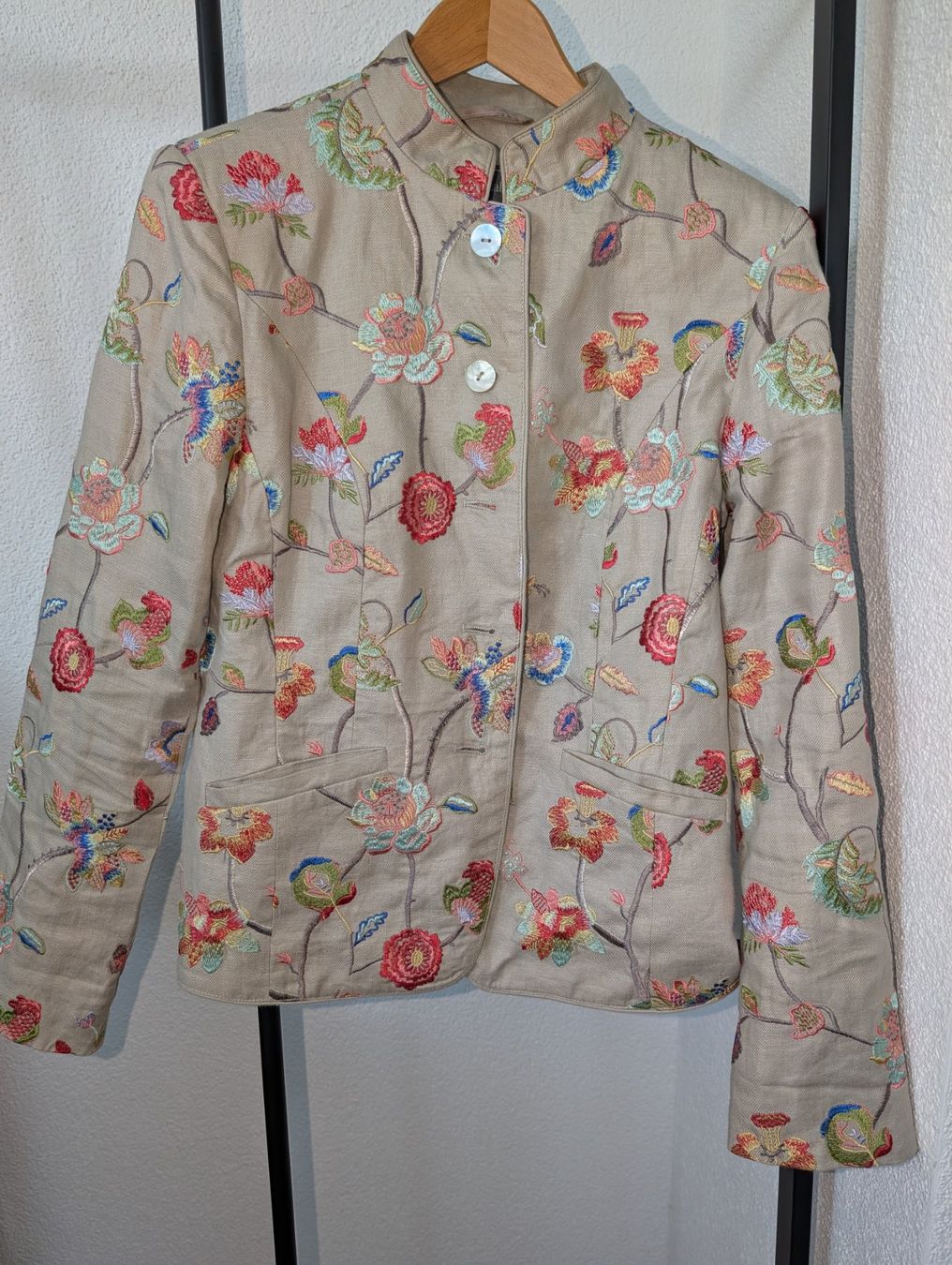 Giacche: Leinenjacke, bestickt, beige, WHITE LABEL, Gr. 38 – Usato da Ermatingen venduto da Hanni_und_Nanni