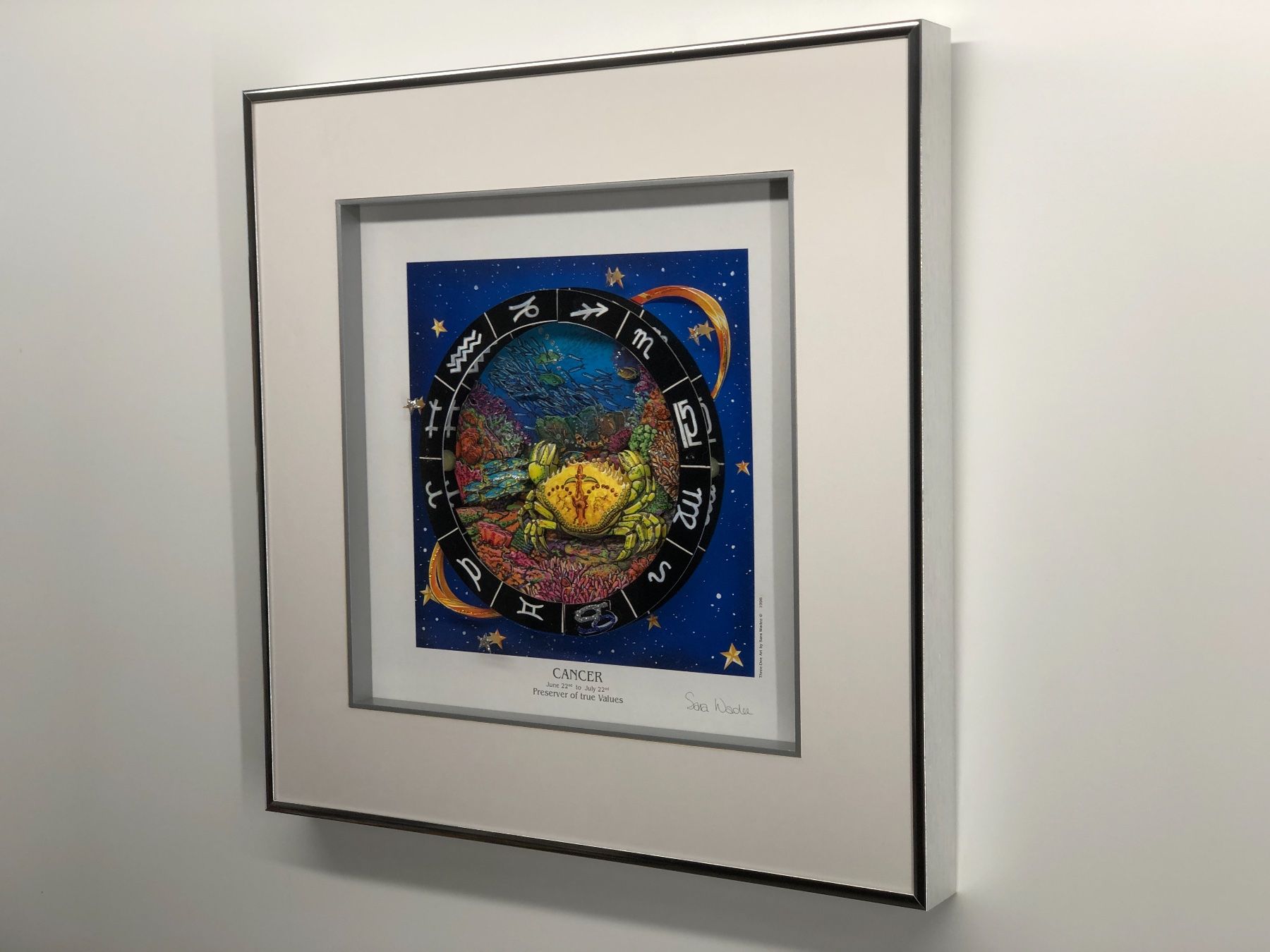 Dipinti: 3D Bild / Sternzeichen Krebs / 40x40cm - Silber – Nuovo e nell'imballaggio originale da Bergdietikon venduto da Garak 2