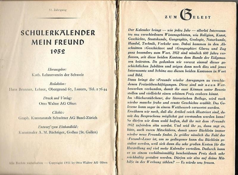 Livres: Schülerkalender 1952 – D'occasion à Mörschwil par aik_x8mc 3