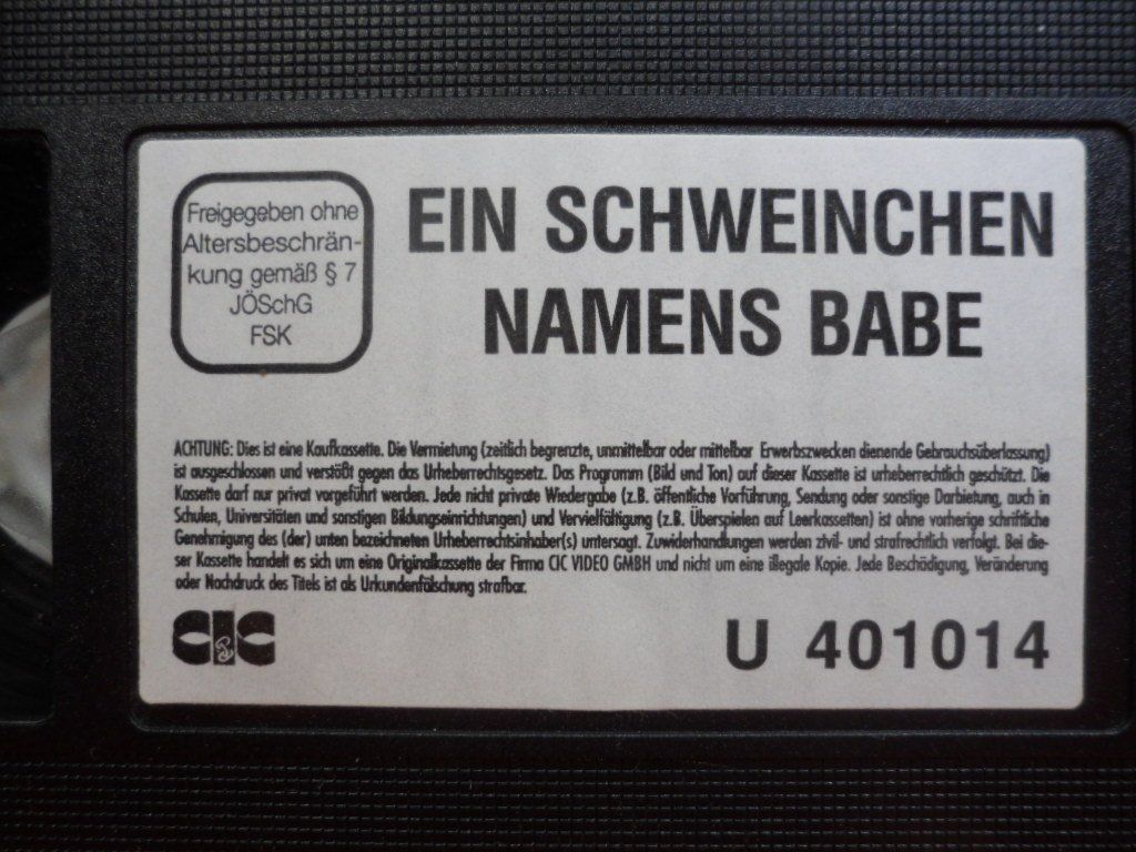 Tutti i VHS: VHS  EIN SCHWEINCHEN NAMENS BABE – Usato da Langnau i. E. venduto da mar_hw58
