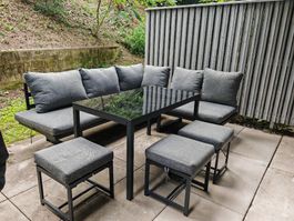 Gartenlounge Opatija Schwarz/Grau - guter Zustand 