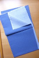 Patchwork - Restenstoff weisse Dots auf blau - 52 x 88 cm