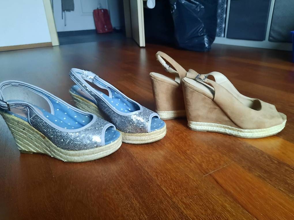 Scarpe da donna: 2 x Paar Damen Keilschuhe Gr.38 – Usato da Buchs SG venduto da miska01