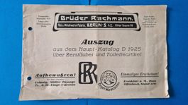 Brüder Rachmann Katalog D 1925 - Zerstäuber & Toiletteart