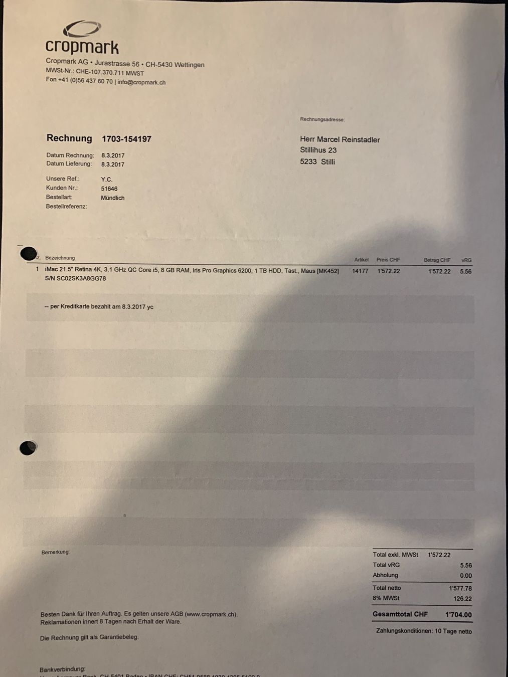 Apple PCs: Apple iMac 21.5" Retina 4K – Gebraucht aus Villigen von  6
