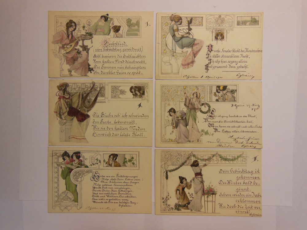 wunderschöne Jugendstilkarten 1899/1900, Glückwunsch, Liebes Kaufen