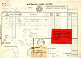 Verzollungsausweis - Briefmarken - 1941
