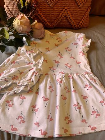 Adorable flamingo 2 piece dress set 12-24mth 86/92cm