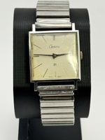 Armbanduhr Optima eckig silberfarben gebrauchter Zustand