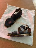 Platform leather Chloé “Sawyer” sandals with gold studs