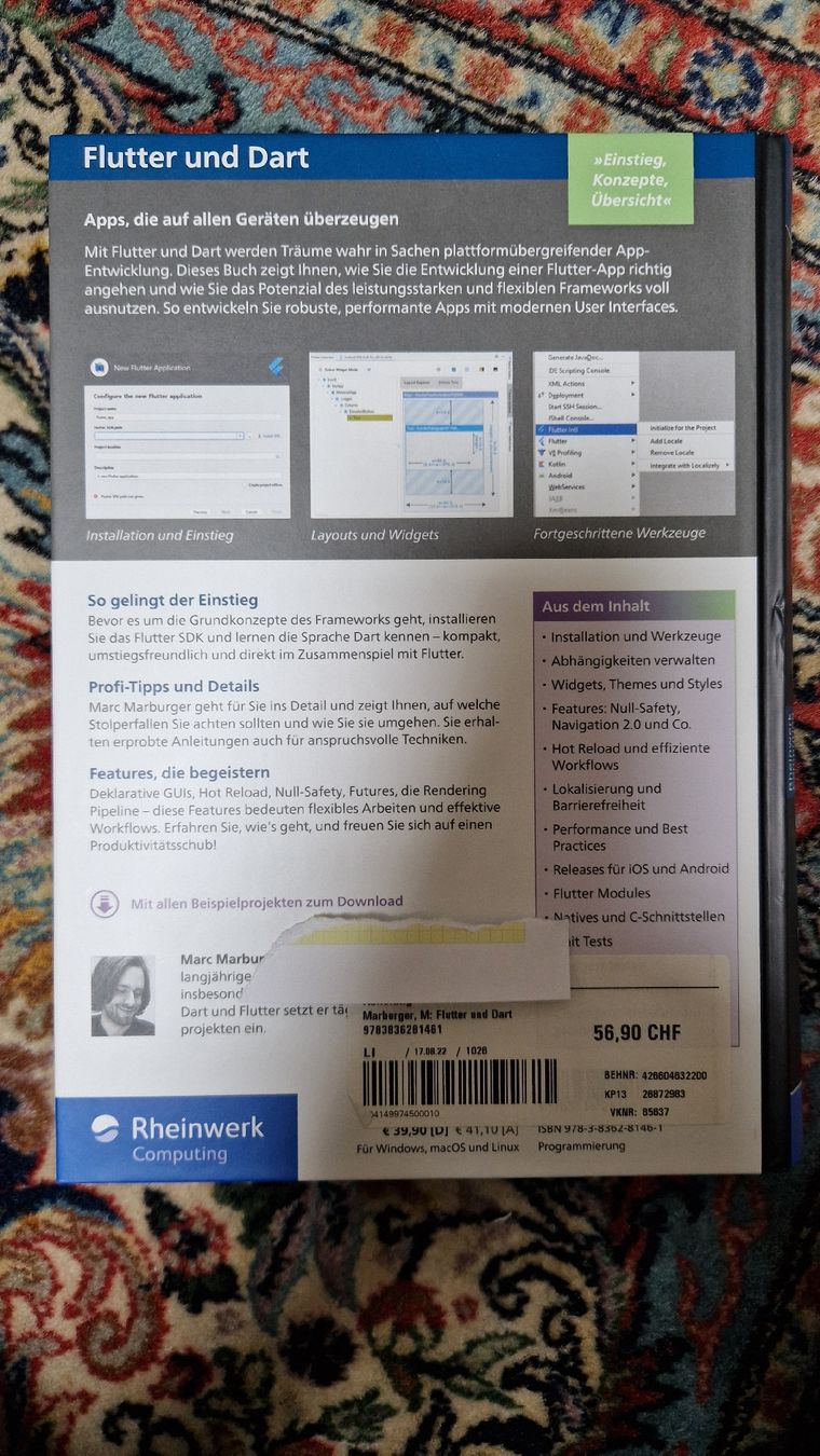 Libri: Flutter und Dart, Rheinwerk – Nuovo (secondo la descrizione) da Wettingen venduto da smilee1 1