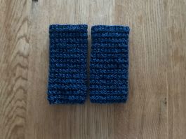 Handgestrickte Pulswärmer Amedisli Dunkelblau