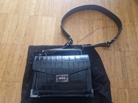 The Kooples sac noir effet croco, neuf