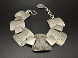 Vintage silberfarbenes Armband mit Münze