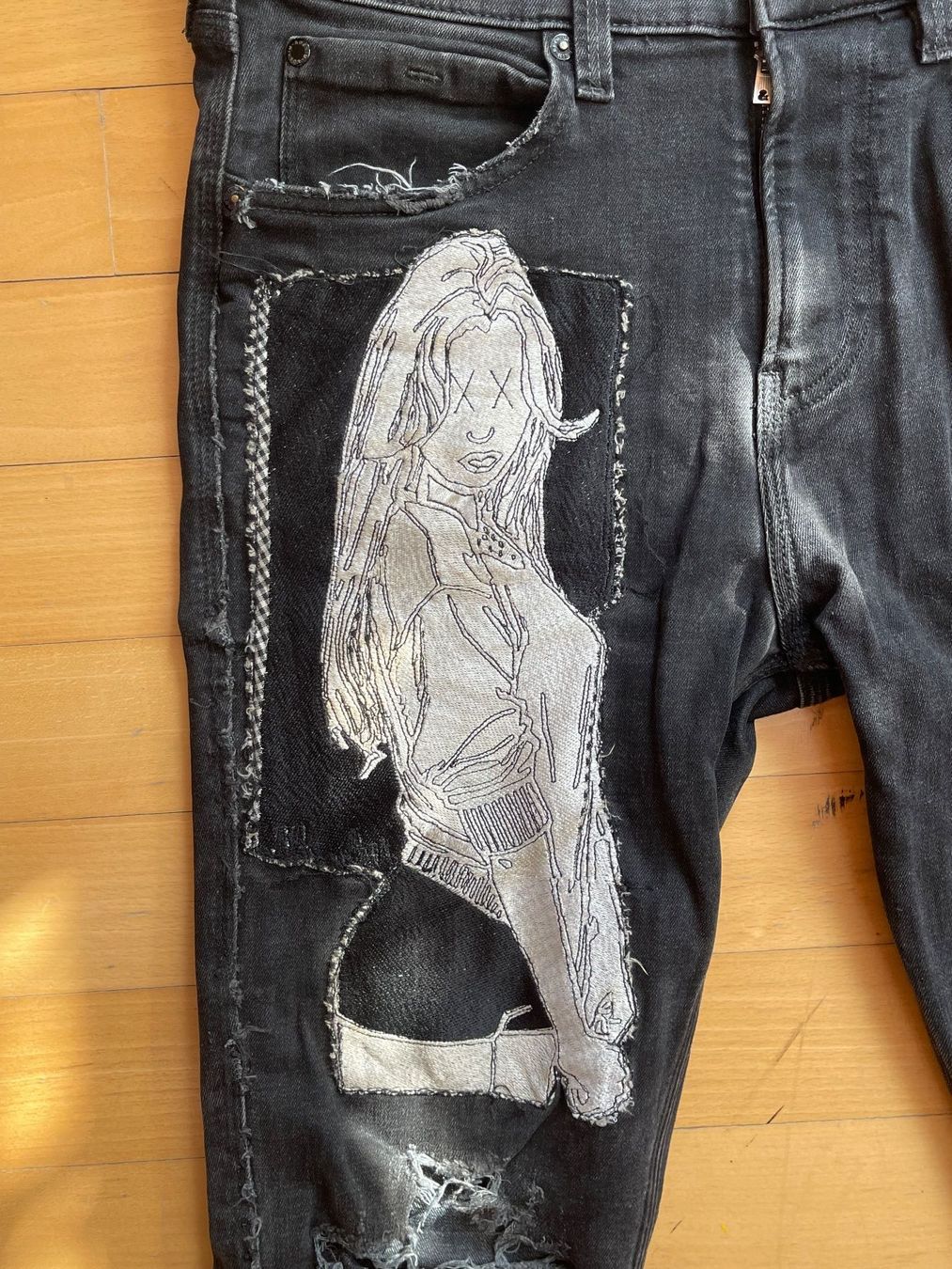 Jeans: Custom Embroidered Denim - Einzelstück! – Usato da Gockhausen venduto da max_t9mh 1
