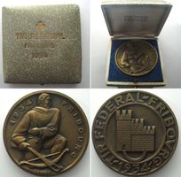 FREIBURG EIDG. SCHÜTZENFEST 1934 Bronze 50mm Originaletui