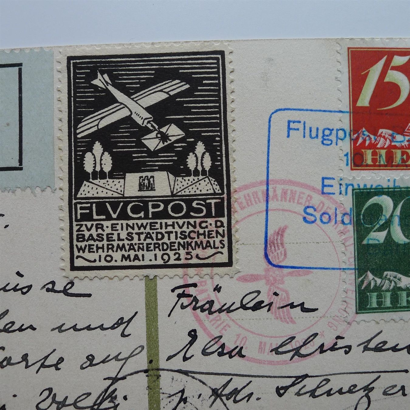 Alle Briefmarken: Flugspende-Vignette 12 auf Karte – Gebraucht aus Ebikon von SilvioFreund 1