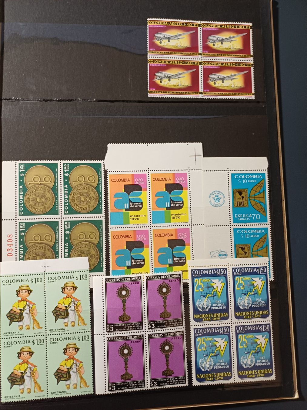 Tutti i francobolli: Lot Kolumbien postfrische 4er Blocks – Nuovo (secondo la descrizione) da Zürich venduto da Atad 1