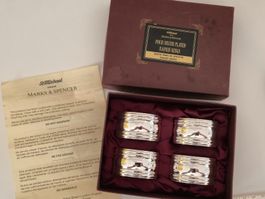 Serviettenringe St Michael versilbert 4er Set in Box England