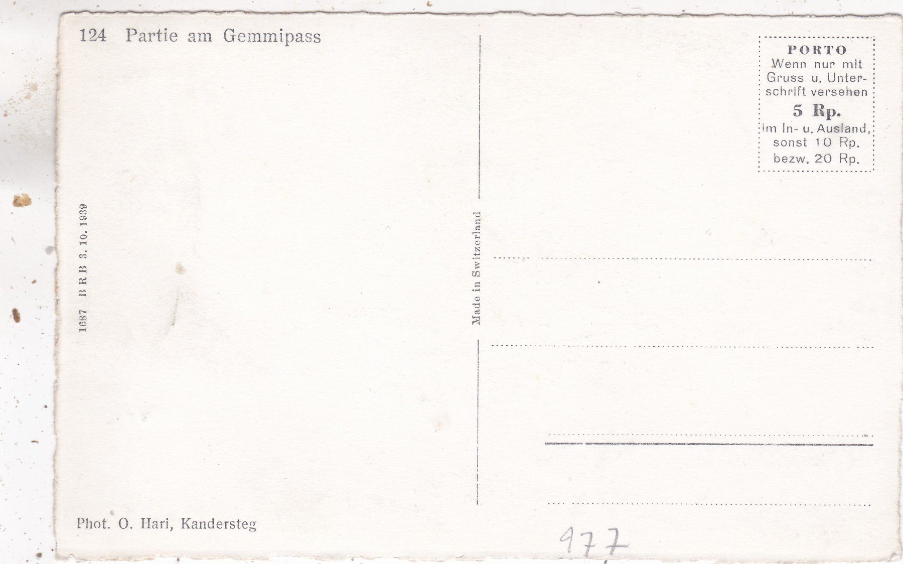 Ansichtskarten: Partie am Gemmipass – Gebraucht aus Herisau von Lisegrat2008 1