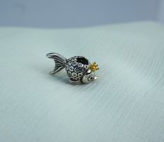 Charm "Fisch mit Krone" zu Pandora 925 Silber