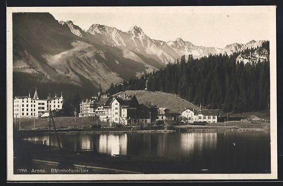 Cartoline postali: AK Arosa, Blick auf das Bahnhofquartier – Usato da Berlin venduto da bartko-reher