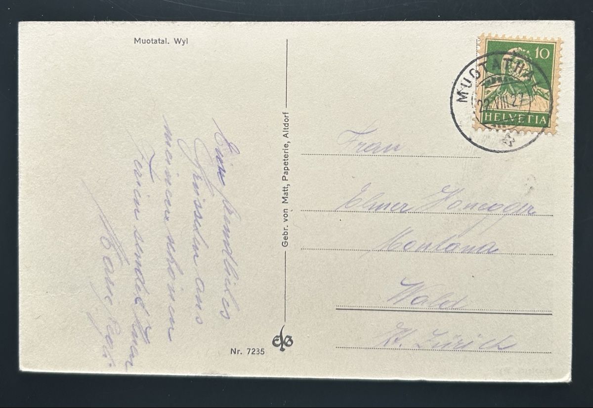 Cartoline postali: Muotathal Wil – Usato da Horw venduto da Tellbub 1