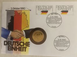 Numisbrief Deutsche Einheit 2 Mark goldene Farbe
