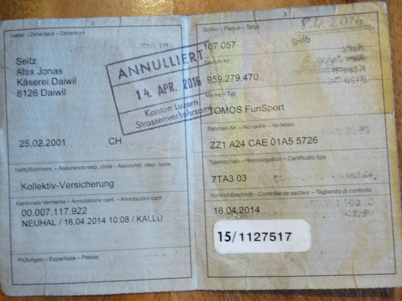 Tomos Ciclomotori: Tomos FunSport mit Ausweis – Usato da huttwil venduto da Pakora 9