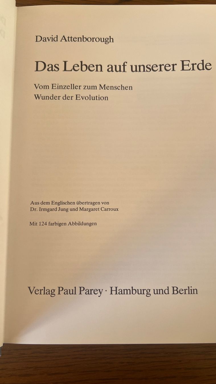 Bücher: David Attenborough: Das Leben auf unserer Erde -1979 – Gebraucht aus Schübelbach von Dolly990_2 2