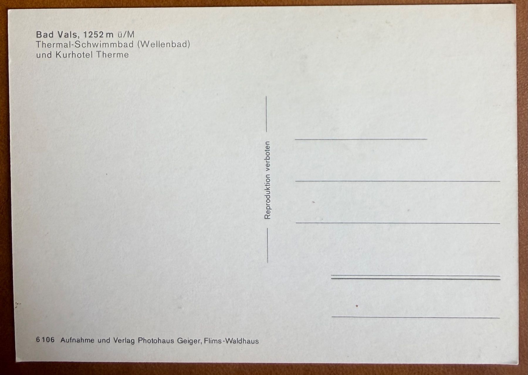 Cartoline postali: Bad Vals - Thermal - Schwimmbad AK – Usato da Lutry venduto da Ediego 1