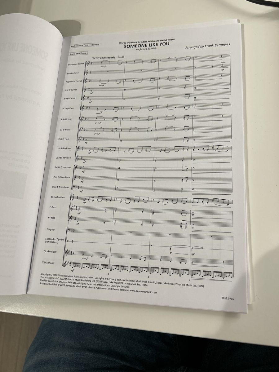 Libri: Brass Band Noten: Someone like you – Nuovo (secondo la descrizione) da Galgenen venduto da Red27 1