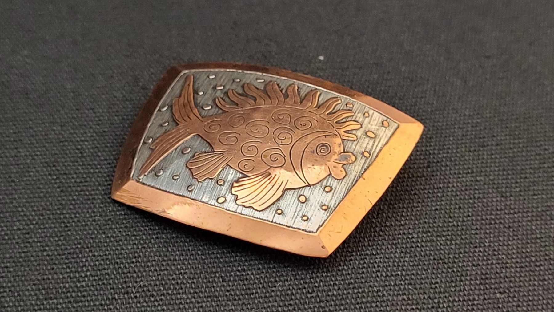 Broches & Aiguilles: Kupfer-Brosche Fisch STEINLIN Vintage – D'occasion à Basel par spinne02 1