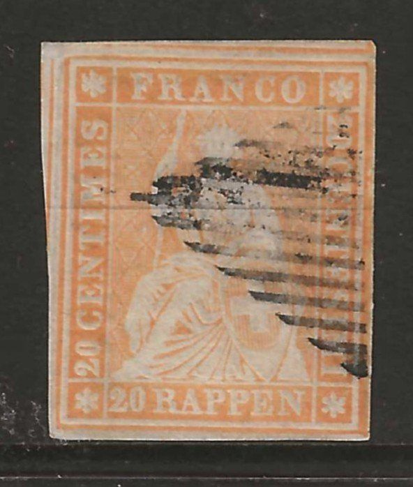 Tutti i francobolli: 1854 : Strubel Nr. 25B : KP 280.-- – Usato da Gümligen venduto da Geniusbuy