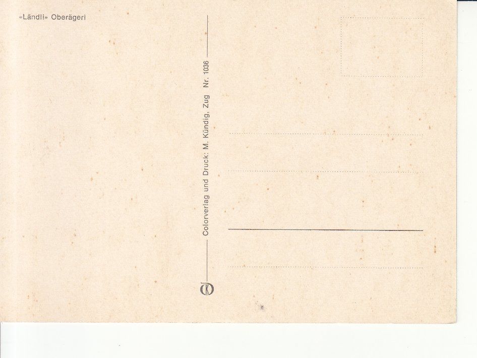 Cartoline postali: Oberägeri Ländli ca. 1970 – Usato da Bürglen TG venduto da StampGraf 1