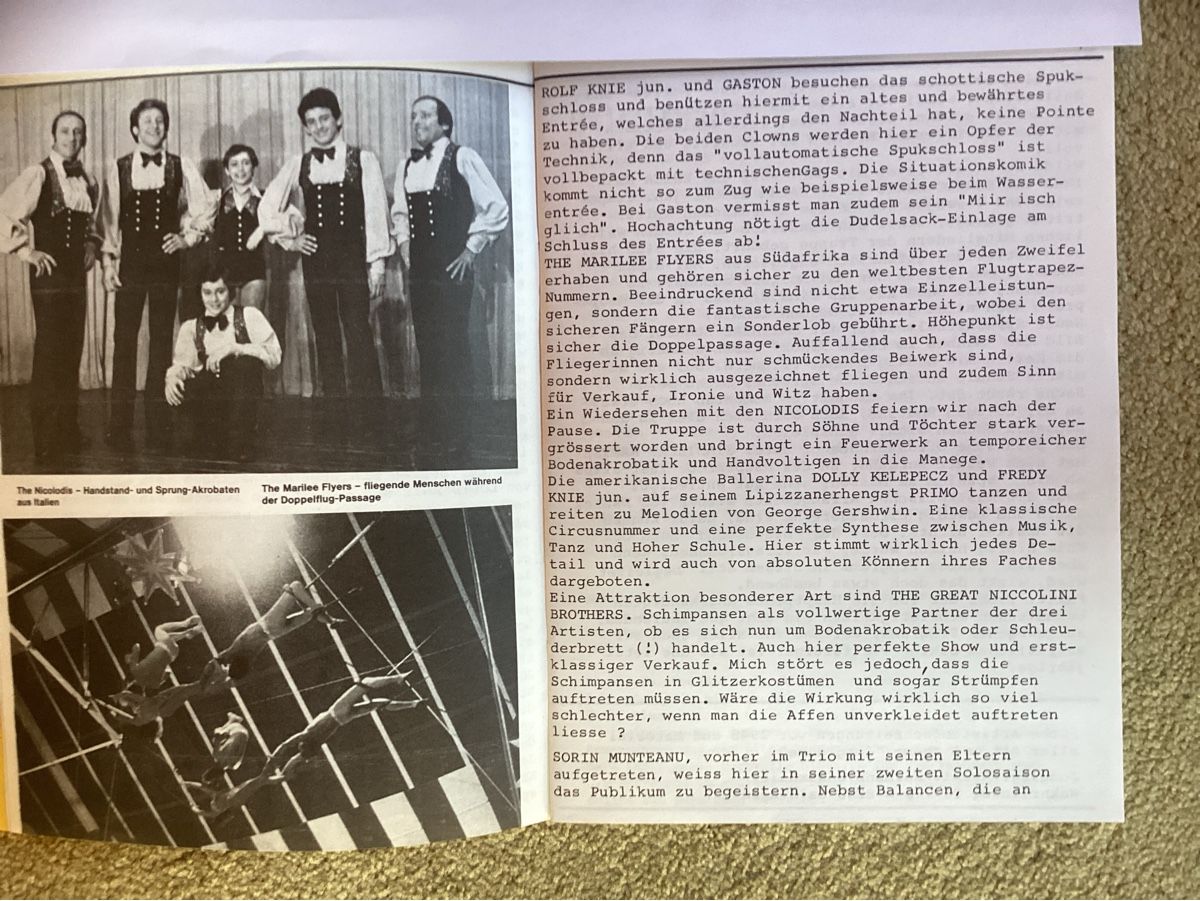 Riviste & Magazine: Circus Knie Zeitungsbericht 1979 – Usato da Reichenbach i. K. venduto da astra2010 1