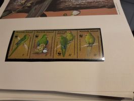 Norfolk Island - Bloc de 4 timbres WWF - Perroquets rares!