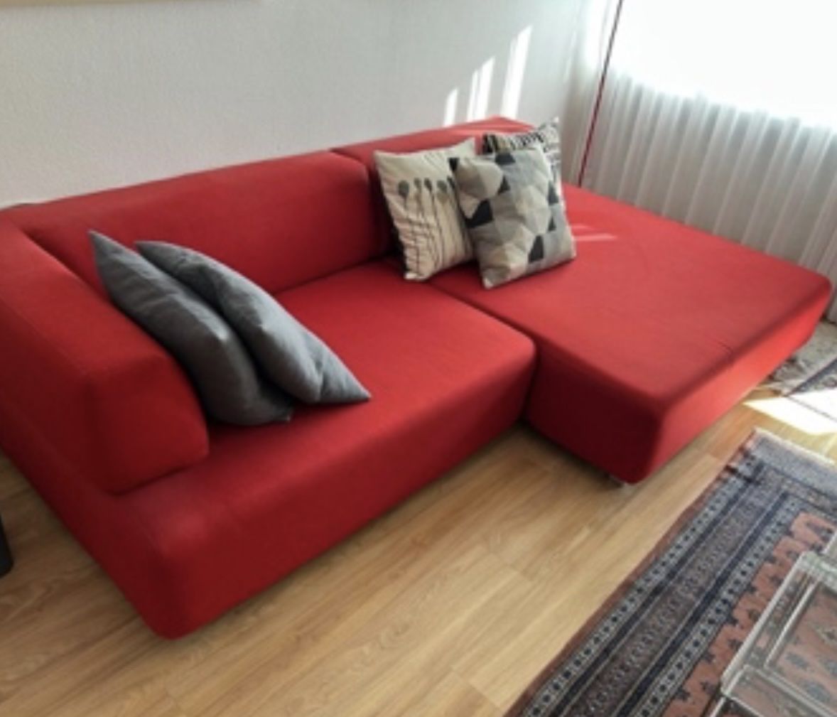 Divani: Ecksofa rot Stoff guter Zustand – Usato da Baden venduto da jon_p9nc