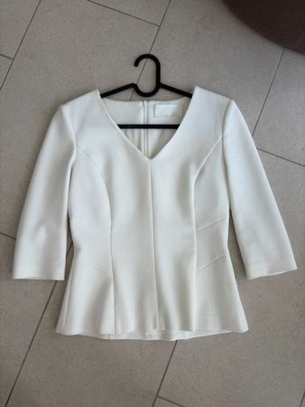 Hugo Boss Peplum Oberteil Weiss Gr. 36 Business Elegant
