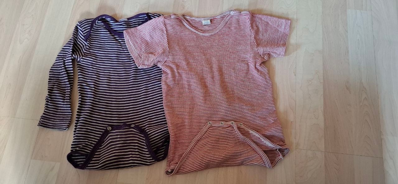 Lotti & Set di vestiti: 2 Bodys, Wolle Seide, Gr. 68 und 86/92 – Usato da Malix venduto da jul_7nhn