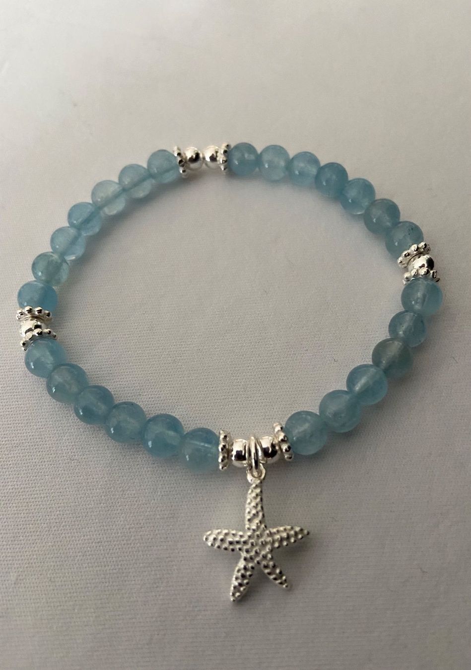 Bracciali & Braccialetti: Edelstein Armband Aquamarin mit Silber auf Mass – Nuovo e nell'imballaggio originale da Zuzwil SG venduto da Lemliskat 1
