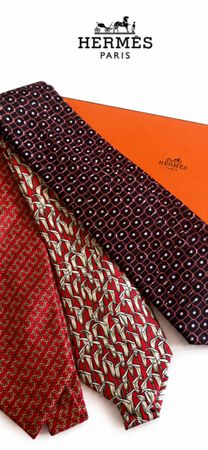 Cravate Hermès Paris en soie 100% – Motif classique 💎