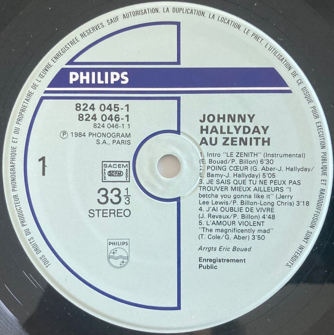 Dischi in vinile: JOHNNY HALLYDAY - AU ZÉNITH – Usato da Poliez-Pittet venduto da Newtown-Records 2