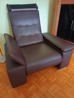Gemütlicher Fernseh-Relaxsessel Leder  Farbe Brombeer
