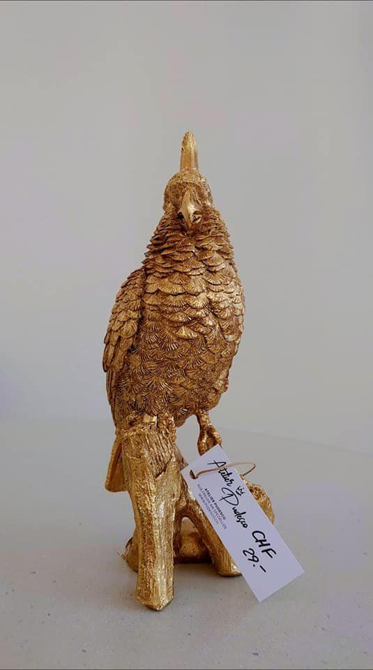 Statuette: Kakadu Gold – Nuovo e nell'imballaggio originale da Schaffhausen venduto da AtelierPudesco 1